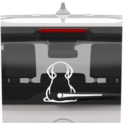 Marsrut Dog Decal,Waterproof Vinyl Cartoon Funny Dog Moving Tail Decals and Stickers for Car Rear Wipers Windshield Window Decoration(Reflective White)
