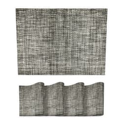 Artoid Mode Vinly Placemats Set of 4, Wipeable Woven Plastic PVC Place Mats for Party Dining Table, Dark Gray