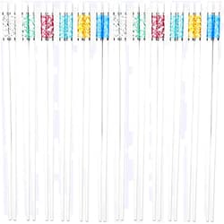 TEidea 10 Pairs Fiberglass Chopsticks Gift Set White Anti-Skid Alloy Chopsticks Reusable Dishwasher-Safe(Color:And;Size:24.2Cm)