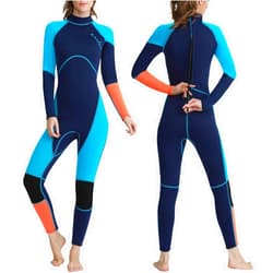 OMGear Wetsuit Men Women 3mm Neoprene Full Body UV Protection One Piece Long Sleeves Scuba Diving Suits Back Zipper Swimsuit for Scuba Diving Surf Snorkeling Swimming