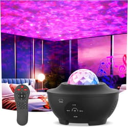 SOMKTN Star Projector Galaxy Light, Ocean Wave Projector Night Light for Bedroom Decor with White Noise, Bluetooth Music Speaker, Timer & Remote Control, Starry Night Sky Projector for Kids Teens