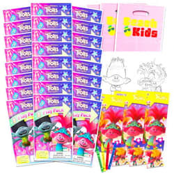 DreamWorks Trolls Mini Party Favors Set for Kids - Bundle with 24 Mini Trolls Grab n Go Play Packs with Coloring Pages and More (Trolls Birthday Party Supplies)