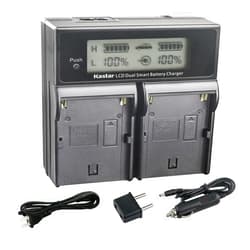 Kastar AC LCD Dual Fast Charger Compatible with Sony BP-U30 BP-U35 BP-U60 BP-U60T BP-U66 BP-U65 BP-U68 BP-U70 BP-U90 BP-U95 BP-U96 BP-U98 Battery, Sony BC-U1 BC-U2 BC-CU1 Charger