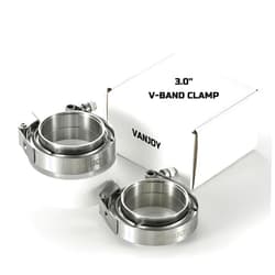 Vanjoy Quick Release Stainless Steel V Band Clamp with Male Female V Band Flange for Exhaust, Turbocharger, Turbo or Downpipe, Sold In Pair (3.0'')