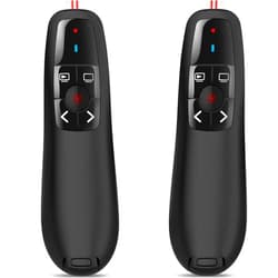Zoxkoy Presentation Pointer Presenter Slide Advancer: Wireless PowerPoint Remote Clicker with USB | 100Ft Control Long Range | Universal Compatibility | Ergonomic Design - 2 Pack