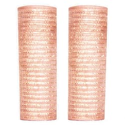 ESINO Decor Mesh Poly Ribbons 10 Inch x 30 Feet Each Roll Metallic Foil Mesh Ribbon Christmas Tree Decorative Mesh Red and White Rolls for Xmas Wreaths (Rose Gold+Fine foil)
