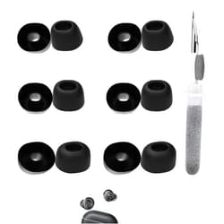 Vykyntow 6 Pairs Replacement Silicone Ear Buds Tips Compatible with Hsility, TIFSKY, Wekily, Xmenha, SoundPEATS, ICOMTOFIT, Donerton, hadbleng, Fits in Case, with 3-in-1 Cleaner Kit, S/M/L