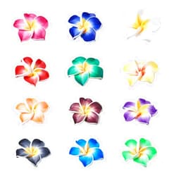 PH PandaHall Pandahall 200-pieces Handmade Polymer Clay 3D Flower Plumeria Beads Floral Spacer Charms Jewelry Making Mixed Color Collection 15x8mm