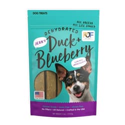 PET JERKY FACTORY Premium Duck & Blueberry 5 oz. Dog Jerky Treats | 100% Human Grade | USA Made | High Protein | Grain Free | Limited Ingredients | No Filler | BHA-BHT Free | Soft-Tender