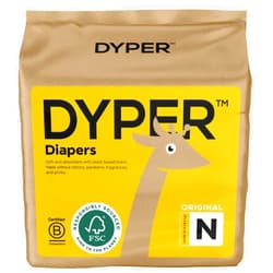 DYPER Baby Diapers Size Newborn | Honest Ingredients | Cloth Alternative | Day & Overnight | Made with Plant-Based* Materials | Hypoallergenic