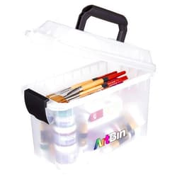 ArtBin 6815AG Mini Sidekick Carrying Case, Portable Art & Craft Organizer with Handle, [1] Plastic Storage Case, Clear