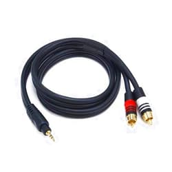 Monoprice Audio Cable - Premium Stereo Male to 2 RCA Male, Gold Plated, 22AWG, 3 Feet, Black