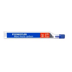 Staedtler Micro Mars Carbon Mechanical Pencil Leads, 0.5 mm, 2B, 60 mm x 12 (250 05 2B)
