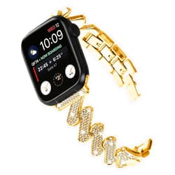 MoreanBelt Moran diamond metal band Compatible with Apple Watch 38mm 40mm 41mm 42mm 44mm 45mm 49mm, Women Jewelry Bling Rhinestone Replacement Slim Strap for iWatch Ultra 2/ Ultra Series 9/8/7/6/5/4/3/2/1/SE