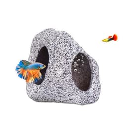 Ameliade Aquarium Decorations Cave Fish Tank Accessories Rock Decor for Shrimp Cichlid Hiding Breeding Small Fish Bowl Hide Decoration Betta Toys Hideout Stones House（Medium）