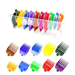 LAVEST 10 Professional Hair Clipper Guards Cutting Guides Fits for Most Wahl Clippers with Organizer, Color Coded Clipper Combs Replacement - 1/16
