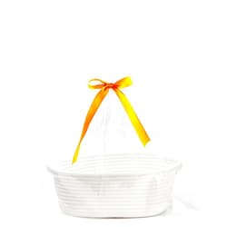 Pro Goleem Small Woven Basket with Gift Bags and Ribbons Durable Baskets for Christmas Gifts Empty Small Rope Basket for Storage 12