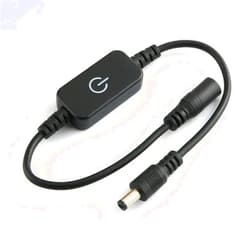 RLECS 12-24V 2A Single Color Light Emitting Diode Strip Light Brightness Controller On/Off Switch Inline Tact Switch Black DC Mini LED Dimmer Touch Switch