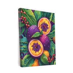 CanvasArtMagic Passion Fruit Jungle Boho Art Design 3 Canvas Wall Art Picture Prints Artwork Framed For Living Room Wall Home Decor Gifts For Family Mordern Art Easy Hanging