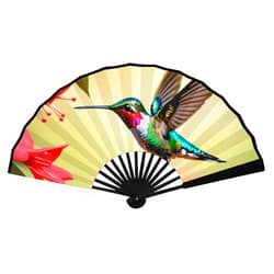 Inmyron Folding Hand Fan, Chinese Japanese Style Bamboo Fan, Wall Decoration Fan, Dancing Fan(Hummingbird)