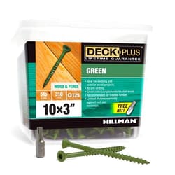 Deck Plus 48405 Wood Screws #10 x 3, Green, 5lb Box