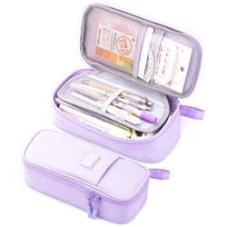CICIMELON Durable Pen Pencil Case Big Storage Pen Pouch Bag for School Supplies Office College Teen Girls Adults, Purple