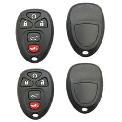 HERKIOCIO Replacement Key Fob Shell Case Fit for Chevy Suburban Tahoe Traverse / GMC Acadia Yukon / Cadillac Escalade SRX/ Buick Enclave / Saturn Outlook 2007-2010 Remote Key (Black 2 Pcs)