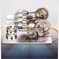 Worii Stirling Engine Machine, 4 Cylinder Stirling Engine Miniature Hot Air Power Generator Physics Lab Teaching Model Tool, Birthday Gifts for Children and Adults