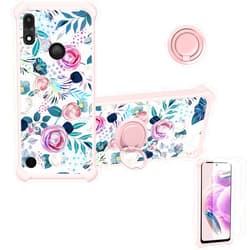Jioeuinly Case for Zte Blade A3 Prime Case Compatible with Zte Blade A3y, Gabb Z2 Phone Case Cover [with Tempered Glass Screen Protector][Hard PC + Soft Silicone][Colorful Reflect Light] IMDF-HUA299