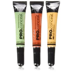 L.A. Girl Pro Conceal Set Orange, Yellow, Green Correctors, Bundle of 3 (LAX-GC990+GC991+GC992-B)