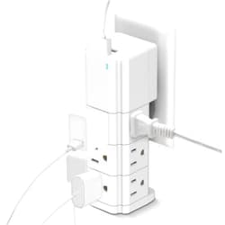 CIAO TECH 9 Outlet Extender with 2 USB Ports - Multi Plug Wall Outlet with 540 Joules Surge Protector with USB Ports - Multipurpose USB Outlet with (5V/3.1A) Fast Charging for Travel, Home & Office (White)