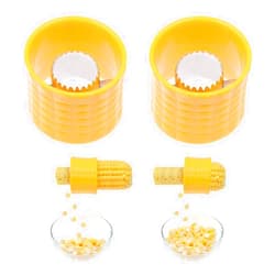 Kare & Kind Corn Stripping Tool, Set of 2 - These Corn Cobber Tools are the Easiest Way to Remove Kernels from Fresh Corn - Just Push Corn Through the Device - The Stainless Steel Blades Work as a Corn Zipper