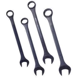 AMZOSS Jumbo Combination Wrench Set, SAE 2-1/8'', 2-1/4'', 2-3/8'', and 2-1/2'' Extra Large 4-Piece Open-End Wrench Set, Storage Bag Included, Black Oxide Finish
