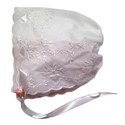 Generic Bridal Heart Embroidered Lace Keepsake Handkerchief Bonnet