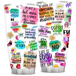 ATHAND 20 Oz Funny Sarcastic Quotes for Women,Birthday Gift for Women Girls,Idea for Best friend Bestie, Coworker Mom Wife Coffee Travel Mug,Mom's Day Present,Multicoloured Insulated Tumbler with Lid