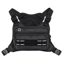 JIPIMON Chest Bag For Men With Extra Storage, Waterproof Outdoor Sports Chest Bag For Running, Cycling, Hiking, Rock Climbing (Black)