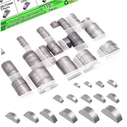 Ruibapa 110PCS Metric Woodruff Key Assortment Kit, 15 Sizes Carbon Steel Woodruff-key Kit Woodruff Key-Crankshaft-Keyway Shaft Feather Key for Fastening Connection