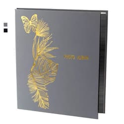 TOTOCAN Photo Album 4x6 300 Pockets, Extra Large Capacity Picture Album with Linen Cover with Gold Foil Stamping Patterns, Family, Baby, Wedding Album (4x6 Photos 300 Pockets, Grey)
