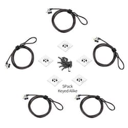 LORADAR 5Pack Laptop Cable Lock Hardware Security Cable Lock Anti Theft 5Keys 6.7Ft Compatible for Tablet Laptops, iMac,Out Door TV,Mac Mini,& Other Devices Longer Cable（ 5PCS keyed Alike）