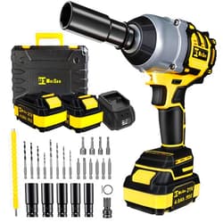 WOIZAO 1/2 inch Cordless Impact Wrench,406Ft-lbs (550N.m) Brushless Power Impact Driver,2500RPM High Torque Impact Gun,2x 4.0 Battery, 5 Sockets,8 Drill,6 Screws for Home Car Tires Truck Mower color 5