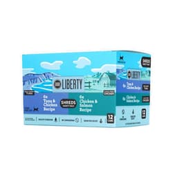 BIXBI Liberty Wet Cat Food Shreds Variety Pack Featuring Chicken/Salmon Recipe & Tuna/Chicken Recipe – (2.75 Ounce Cans, Case of 12)