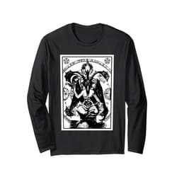 Illuminati Baphomet Freimaurer Zirkel Occultism Number of Beast Baphomet Freemason Long Sleeve T-Shirt