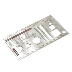 UPTTHOW Culinary Ruler Stainless Streel Mini Cutting Reference Template Cooking Measurement for Food Essential Kitchen Tool with Weight Temperature Baking Conversion Chart for Beginner and Chef (5*3