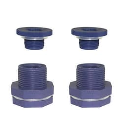 Chistepper 2 Pieces 1/2 Inch PVC Bulkhead Fitting Water Tank Connector Adapter Fitting with Plugs for Water Tanks Rain Barrels Aquariums (1/2