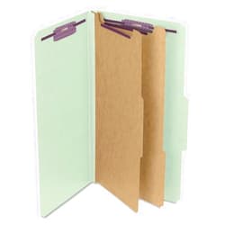 Smead Pressboard Classification File Folder with SafeSHIELD Fasteners, 2 Dividers, 2