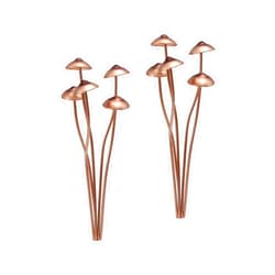 BestAlice 2pcs Metal Mushroom Garden Statue Stake, Flower Pot Decoration, Outdoor Statue, Mushroom Ground Decoration for Garden Patio Lawn Yard Plant Outdoor Art Accessories