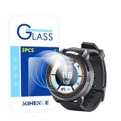MIHENCE Compatible for Bushnell ION Elite Watch Screen Protector, 9H Anti-Scratch Tempered Glass Protective Film for iON Elite Black Golf GPS Watch [ 3PCS ]