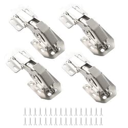 JLTPH 4 Pcs Soft Close Damping Hinges ，Hidden Cabinet Hinges with 32pcs Stainless Steel Screws,90 Degree Concealed Kitchen Cabinet Hinges for Cupboard Wooden Boxes Door, Easy Installation