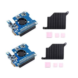 UeeKKoo 2PCS PoE HAT (F) Compatible with Raspberry Pi 5/Compute Module 5, Pi5 Power Over Ethernet HAT with Metal Heatsink and Onboard Cooling Fan, Supports 802.3af/at Network Standard