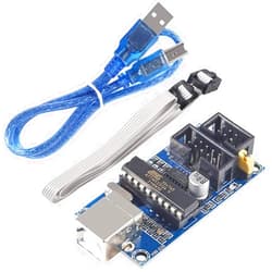 DKARDU USBTiny USBtinyISP AVR ISP Programmer with 6pin to10pin Programming Cable USB 2.0 B-USB Cable for Arduino Bootloader USB Download Interface